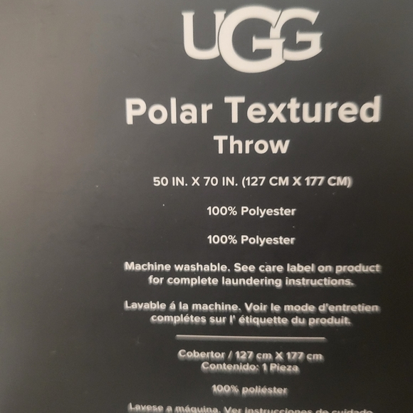 Ugg grey polar textured throw blanket 50x70 in. - Picture 6 of 7